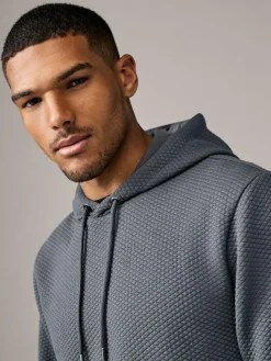 Next Slate Grey Textured Overhead Hoodie