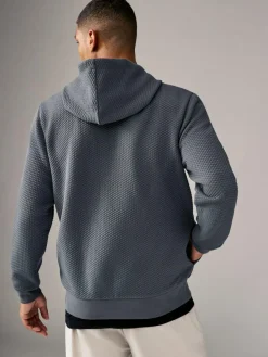 Next Slate Grey Textured Overhead Hoodie