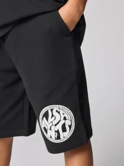 Sale smALLSAINTS Distortion T-Shirt and Sweat Shorts Set Black