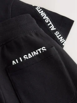 Outlet smALLSAINTS Black Logo Tape T-Shirt and Sweat Shorts Set