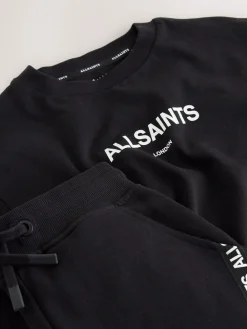 Outlet smALLSAINTS Black Logo Tape T-Shirt and Sweat Shorts Set