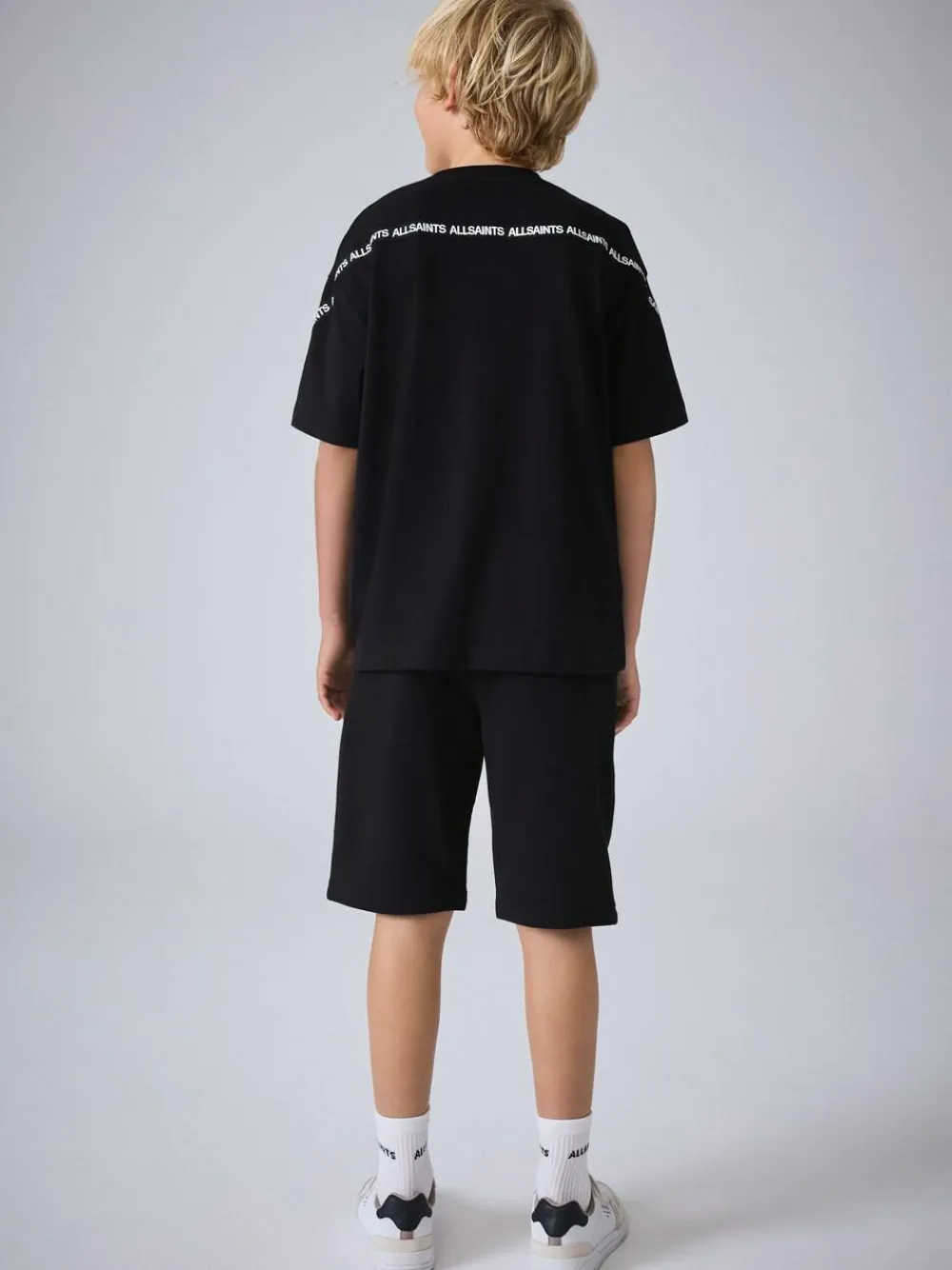Outlet smALLSAINTS Black Logo Tape T-Shirt and Sweat Shorts Set