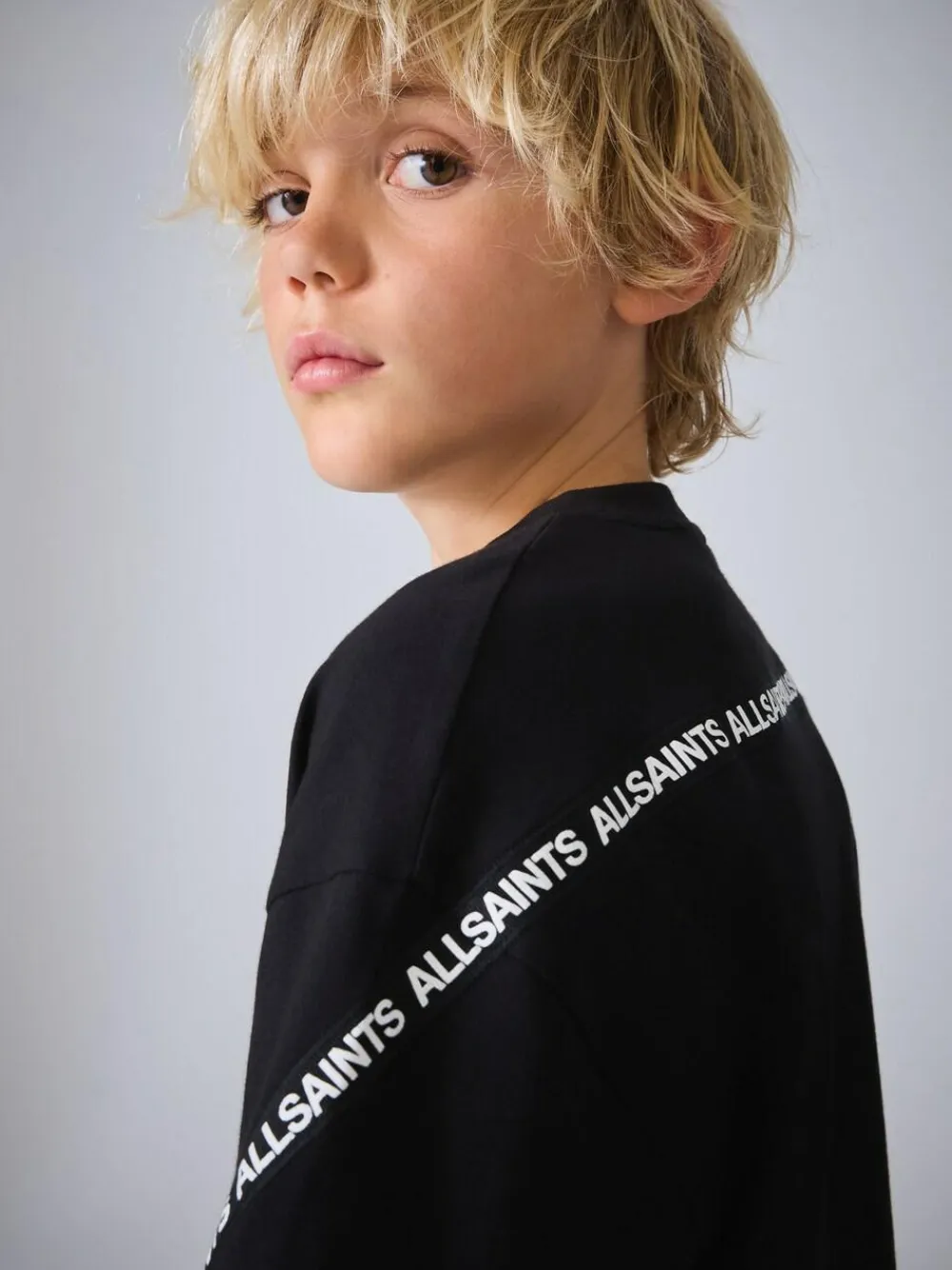 Outlet smALLSAINTS Black Logo Tape T-Shirt and Sweat Shorts Set