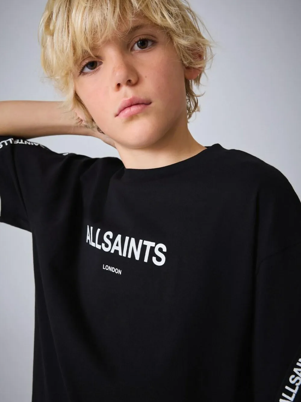 Outlet smALLSAINTS Black Logo Tape T-Shirt and Sweat Shorts Set