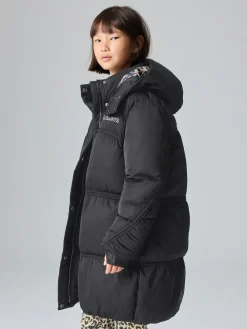 smALLSAINTS Black Ruched Longline Padded Coat^ Jackets & Coats|Snowsuits & Coats