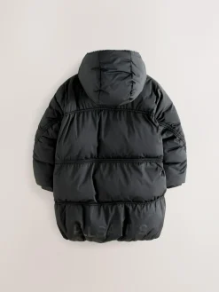 smALLSAINTS Black Ruched Longline Padded Coat^ Jackets & Coats|Snowsuits & Coats