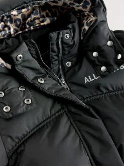 smALLSAINTS Black Ruched Longline Padded Coat^ Jackets & Coats|Snowsuits & Coats