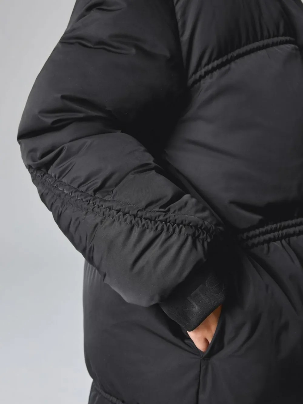 smALLSAINTS Black Ruched Longline Padded Coat^ Jackets & Coats|Snowsuits & Coats