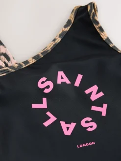 smALLSAINTS Black Tierra Logo Asymmetric Swimsuit^ Swimwear