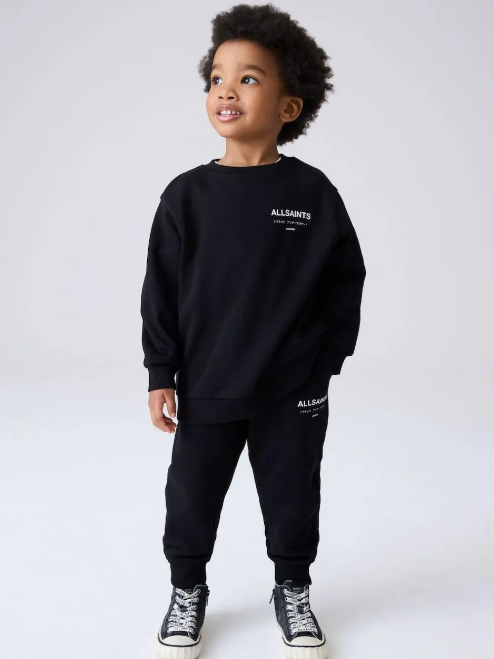Discount smALLSAINTS Black Underground Oversized Younger Boys Sweatshirt and Joggers Set