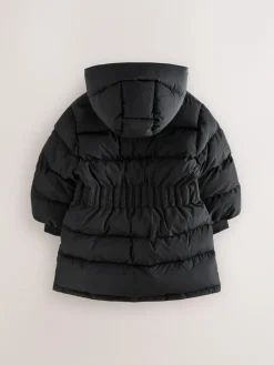 Best smALLSAINTS Black Waisted Longline Padded Coat