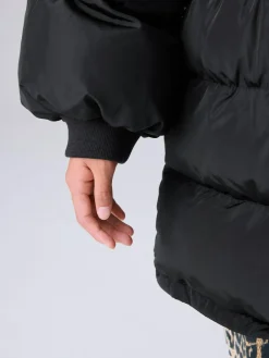 Best smALLSAINTS Black Waisted Longline Padded Coat