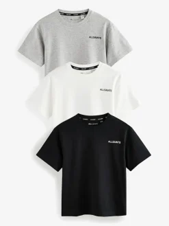 Sale smALLSAINTS Boys Logo Crew Relaxed T-Shirts 3 Pack Black/White