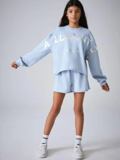 Best smALLSAINTS Blue Biggy Sweatshirt and Sweat Shorts Set