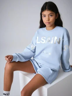Best smALLSAINTS Blue Biggy Sweatshirt and Sweat Shorts Set