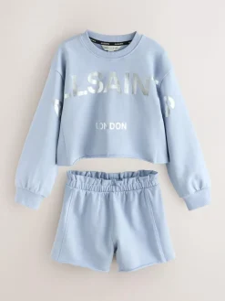 Best smALLSAINTS Blue Biggy Sweatshirt and Sweat Shorts Set