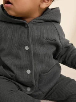 smALLSAINTS Charcoal Grey Textured Baby Boys Jacket^BOY Coats, Jackets & Pramsuits|Coats, Jackets & Pramsuits