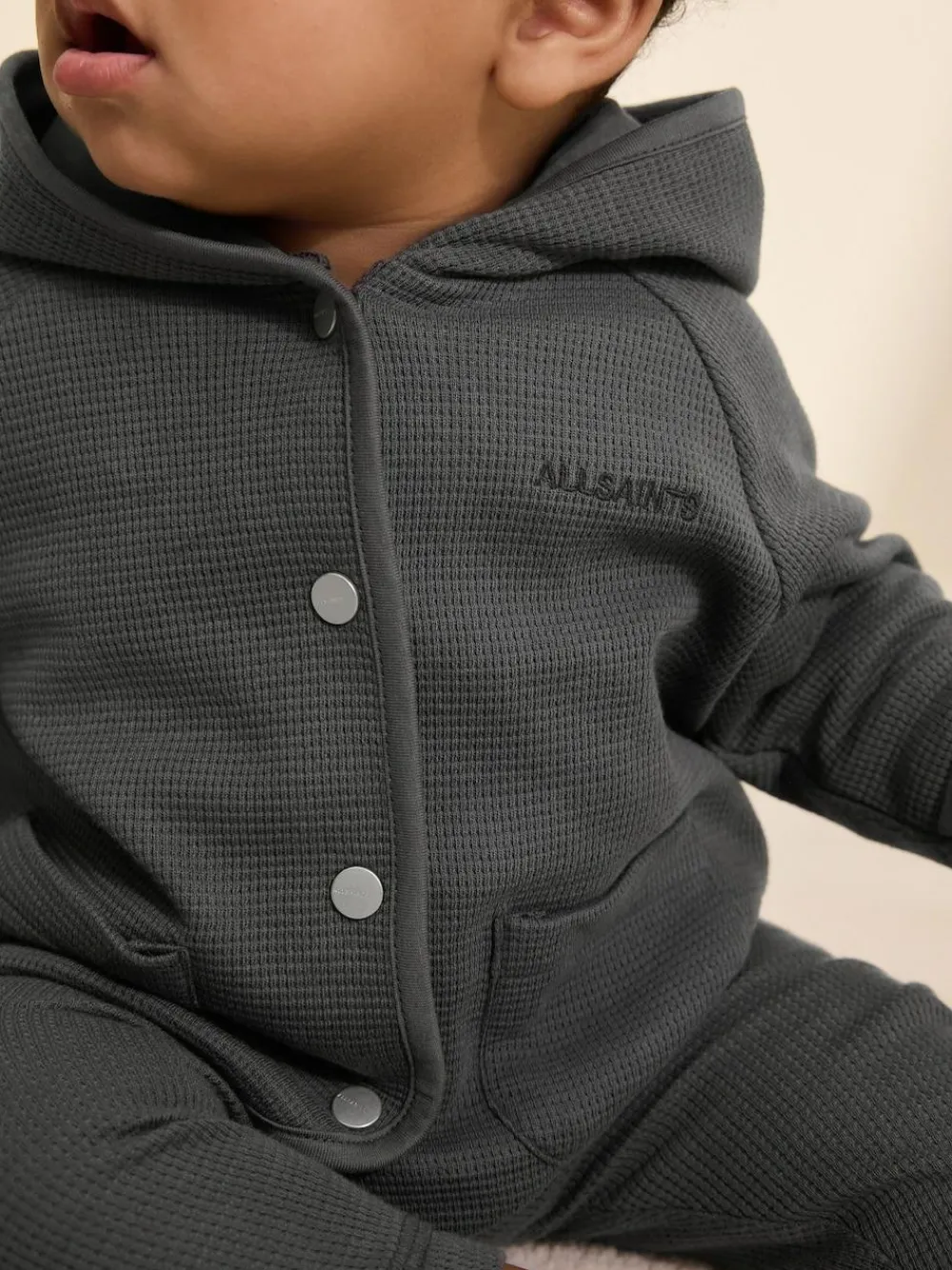 smALLSAINTS Charcoal Grey Textured Baby Boys Jacket^BOY Coats, Jackets & Pramsuits|Coats, Jackets & Pramsuits