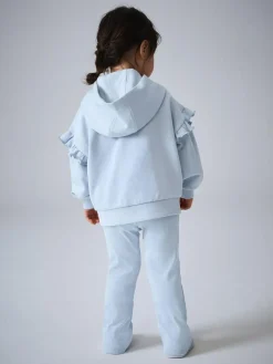 smALLSAINTS Light Blue Lover Frill Hoodie and Ribbed Flared Leggings Younger Set^ Sweatshirts & Hoodies