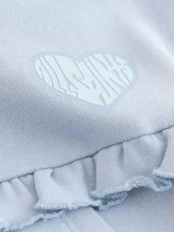 smALLSAINTS Light Blue Lover Frill Hoodie and Ribbed Flared Leggings Younger Set^ Sweatshirts & Hoodies