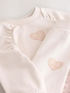 Online smALLSAINTS Light Pink Lover Sweatshirt and Wide Leg Joggers Younger Set