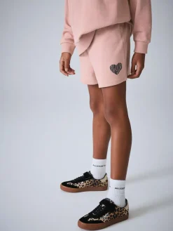 Hot smALLSAINTS Mid Pink Lover Hoodie and Sweat Shorts Set