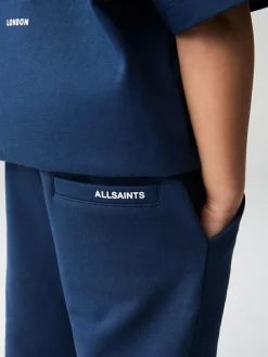 Clearance smALLSAINTS Navy Younger Boys Tierra 100% Cotton T-Shirt and Sweat Shorts Set