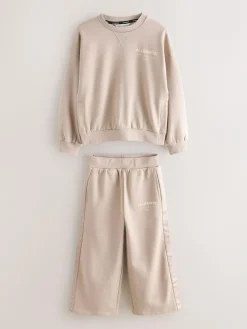 smALLSAINTS Pale Pink Underground Satin Panel Sweatshirt and Wide Leg Joggers Set^ Sweatshirts & Hoodies
