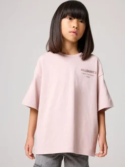 smALLSAINTS Oversized Girls Underground Crew T-Shirt Pink/Metallic