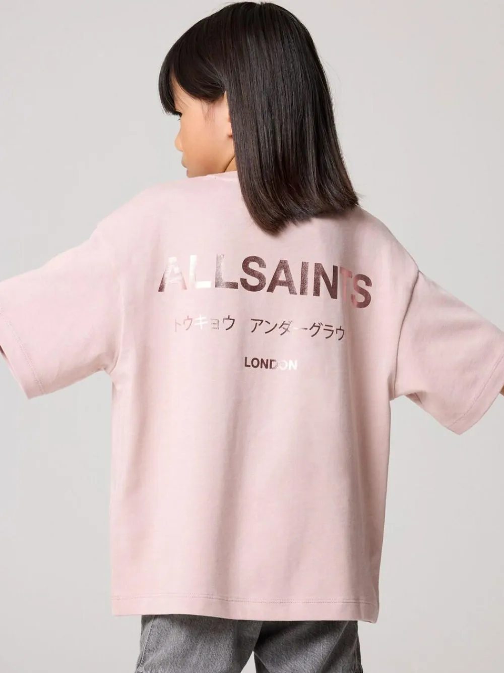 smALLSAINTS Oversized Girls Underground Crew T-Shirt Pink/Metallic