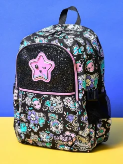 New Smiggle Black Trailblazer Classic Attach Backpack