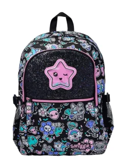 New Smiggle Black Trailblazer Classic Attach Backpack