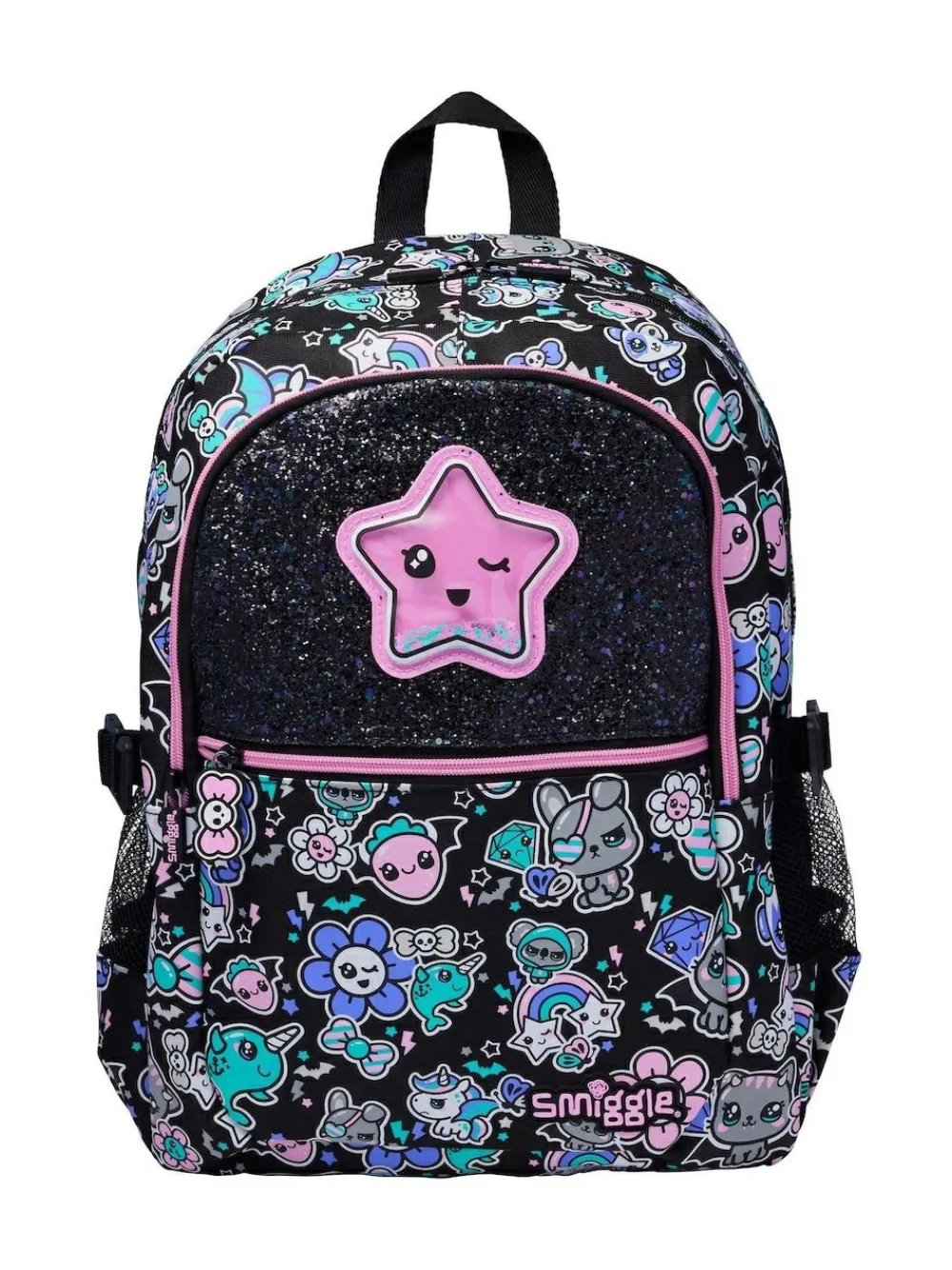 New Smiggle Black Trailblazer Classic Attach Backpack