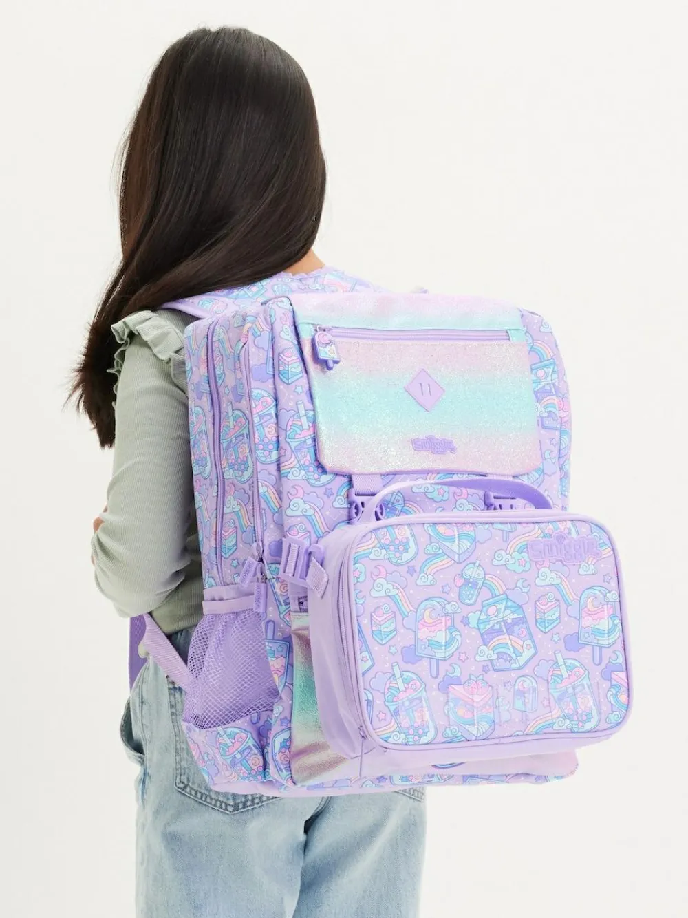 Best Smiggle Trailblazer Foldover Attach Backpack Purple