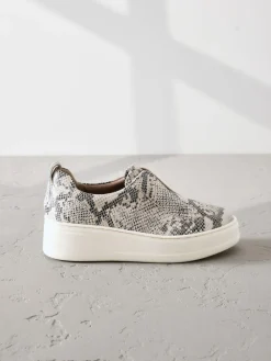 Next Slip On Signature Leather Chunky Wedge Platform Trainers^Women Sneakers