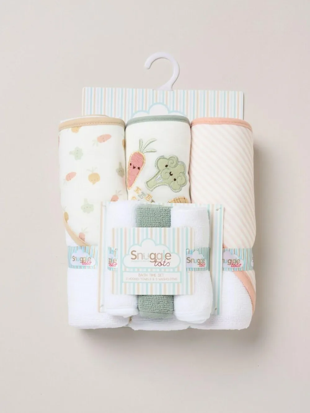 Snuggle Tots Hooded Towels and Wash Cloths 3 Pack^ Towels & Bathmats