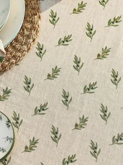 Outlet Sophie Allport Natural Linen Olive Tablecloth