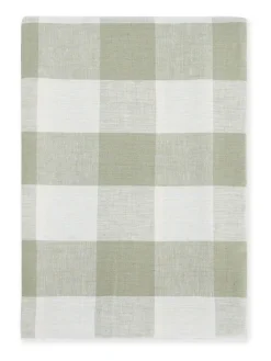 Sophie Allport Sage Green Gingham Linen Tablecloth^ Table Linen, Placemats & Coasters
