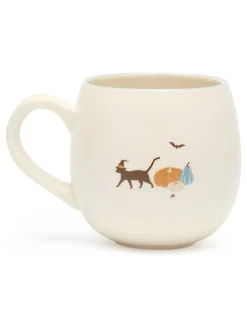 Sophie Allport Soft Teal Paws & Pumpkins Stoneware Mug