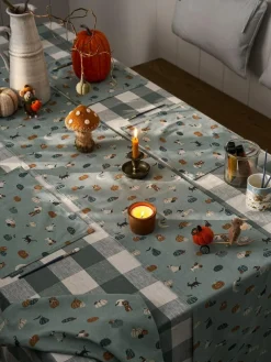 Best Sophie Allport Soft Teal Paws & Pumpkins Table Runner