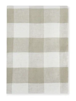 New Sophie Allport Stone Gingham Linen Tablecloth