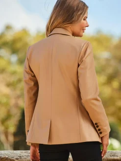 Sosandar Faux Leather Blazer^Women Blazers|Suits & Tailoring