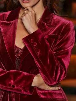 Sosandar Red Velvet Tailored Blazer^Women Blazers|Suits & Tailoring