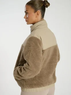 Best South Beach Borg Zip-Up Padded Jacket Brown