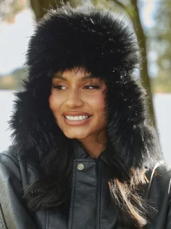 South Beach Faux Fur Ski Trapper Hat^Women Hats