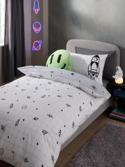 Sale Next Spaceships Supersoft 100% Cotton Percale 200 Thread Count Duvet Cover and Pillow Case Set