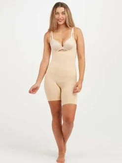 Spanx sculpt™ Seamless Power Open-Bust Mid-Thigh Bodysuit^Women Shapewear