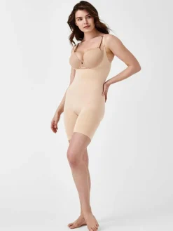 Spanx sculpt™ Seamless Power Open-Bust Mid-Thigh Bodysuit^Women Shapewear