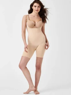 Spanx sculpt™ Seamless Power Open-Bust Mid-Thigh Bodysuit^Women Shapewear