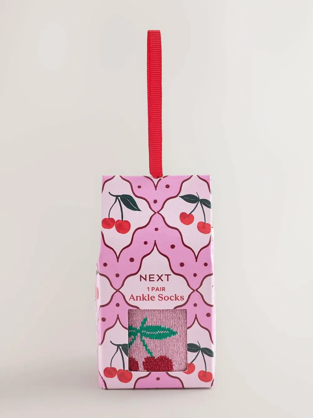 Best Next 1 Pack Ankle Socks in a Gift Box Sparkle Cherries